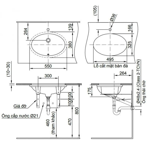 Thực hiện đo đạc trước khi lắp đặt lavabo