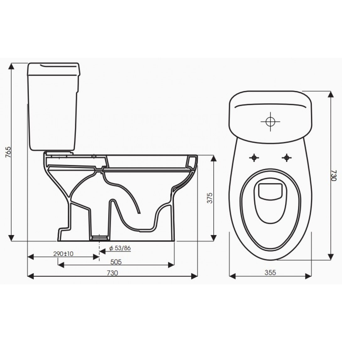 Bồn cầu 2 khối Thiên Thanh KING CD 4829
