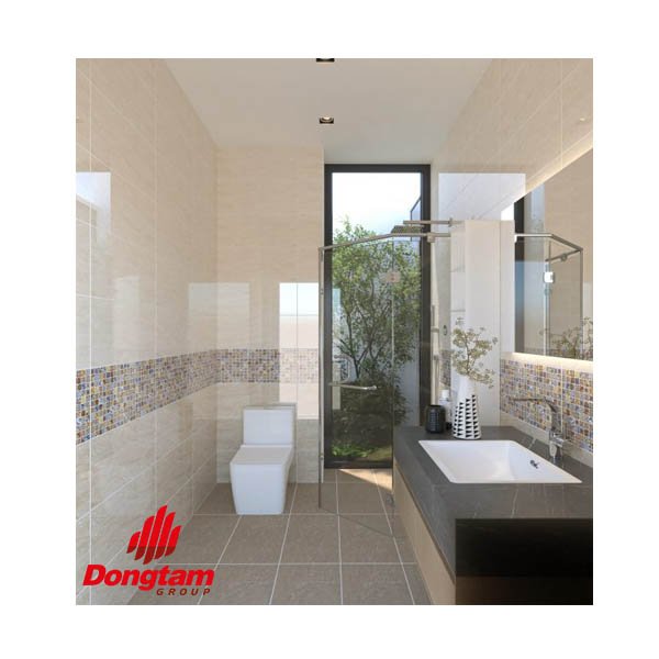 Gạch Đồng Tâm ốp tường 30x60 là kích thước phổ biến cho nhà vệ sinh, dễ thi công và tạo cảm giác gọn gàng, hiện đại