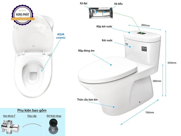 Cấu tạo bồn cầu một khối INAX