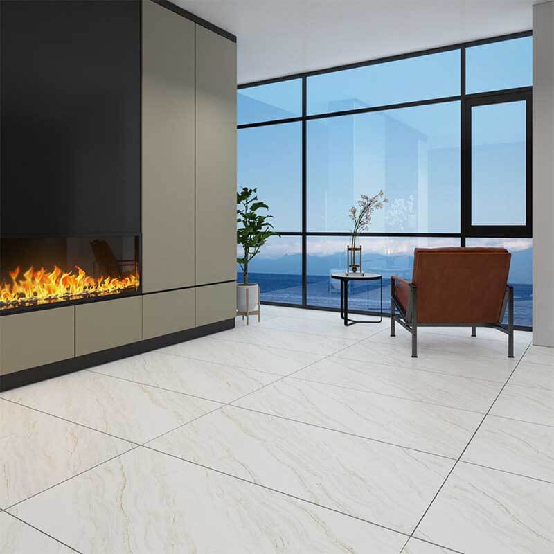 Gạch Đồng Tâm 60120NILE004 kích thước lớn 60x120, men mờ trắng vân đá tự nhiên, dùng cho ốp lát nội thất, phù hợp mọi công trình
