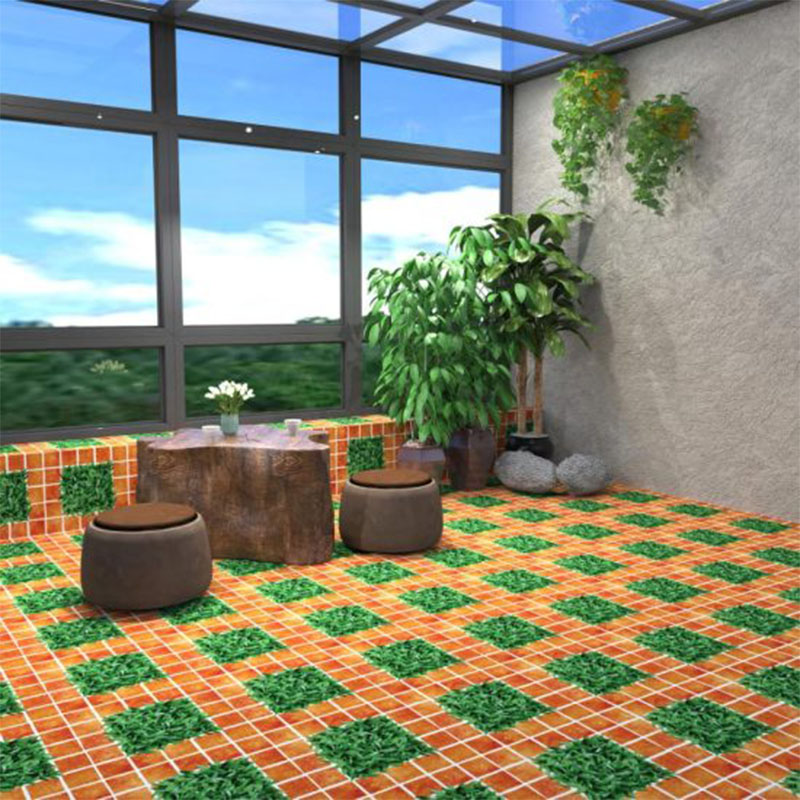 Toàn cảnh gạch cỏ lát nền Đồng Tâm 40x40 CLG002 Porcelain