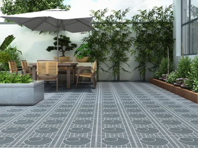 Toàn cảnh gạch lát sân vườn 40x40 Đồng Tâm 4040LYSON009