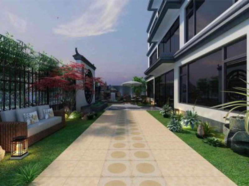 Toàn cảnh gạch lát sân vườn 40x40 Đồng Tâm SUN001 Porcelain