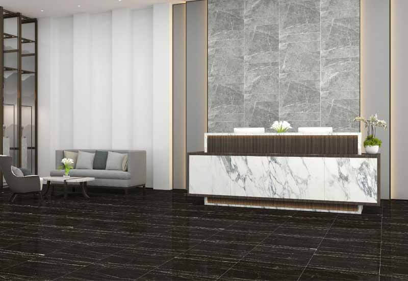 ​​​​​​​Gạch 60x60 Đồng Tâm DONGVAN007-FP-H+ Porcelain – Tông đen sang trọng, kháng khuẩn H+, dễ vệ sinh, ứng dụng linh hoạt trong không gian hiện đại