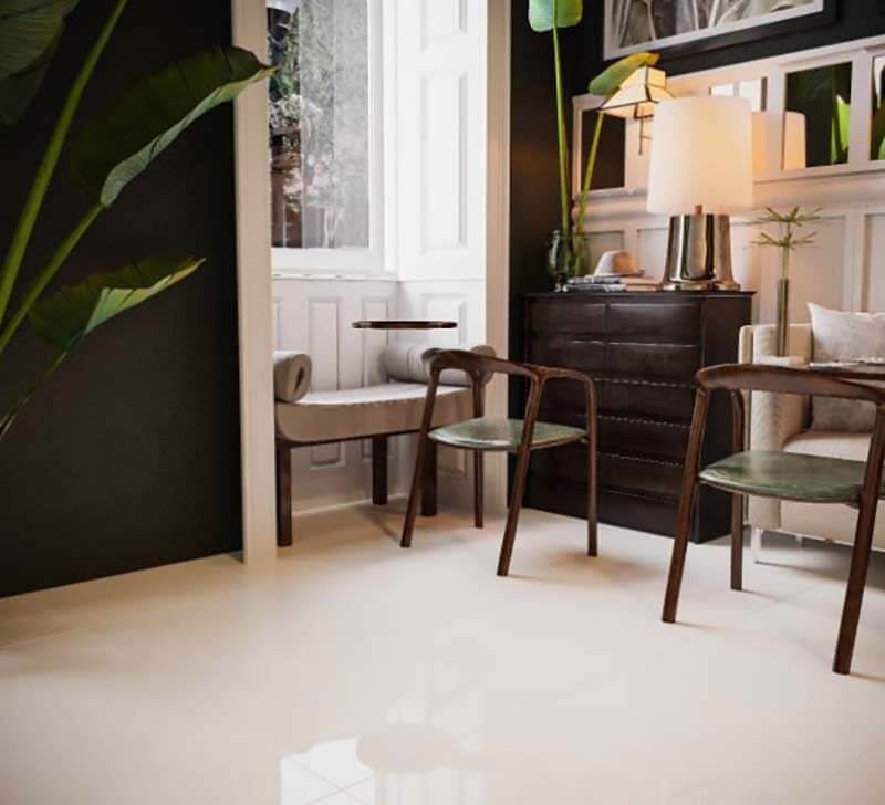 Gạch lát nền Đồng Tâm 6060VAMCODONG006-FP Porcelain bóng kiếng cao cấp, kích thước 60x60cm màu kem vân đá với 5 face ngẫu nhiên