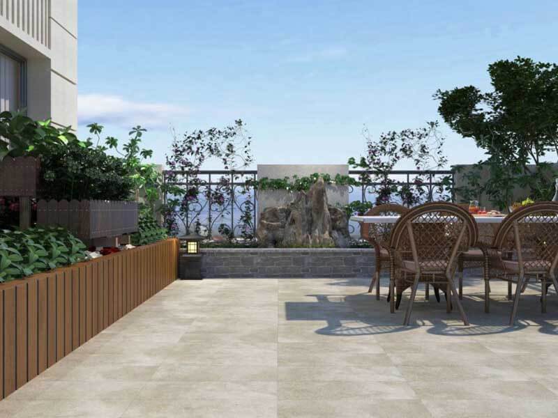 Gạch lát nền 300x600 Đồng Tâm HOANGLIENSON003 gam màu kem nhẹ nhàng, bề mặt sần chống trượt