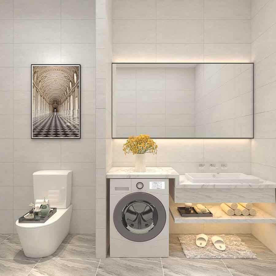 Gạch nhà tắm 30x60 Đồng Tâm DELUXE001 bề mặt bóng, màu xám vân đá, phù hợp ốp tường không gian phòng tắm, phòng khách...