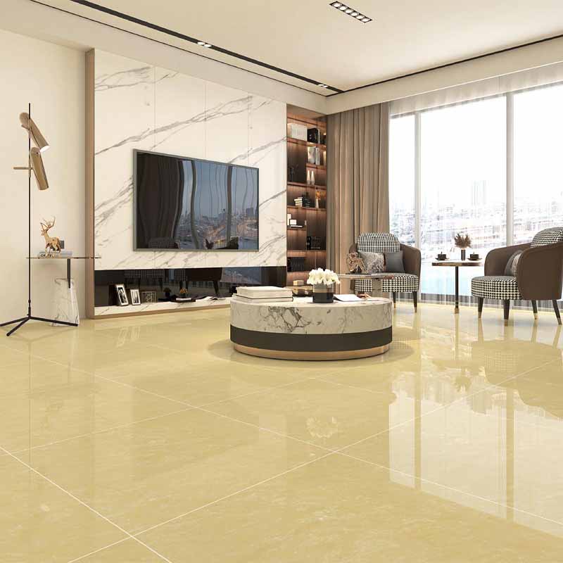 Không gian phòng khách sang trọng cùng mẫu gạch lát nền Đồng Tâm 80x80 2 da cao cấp sáng bóng