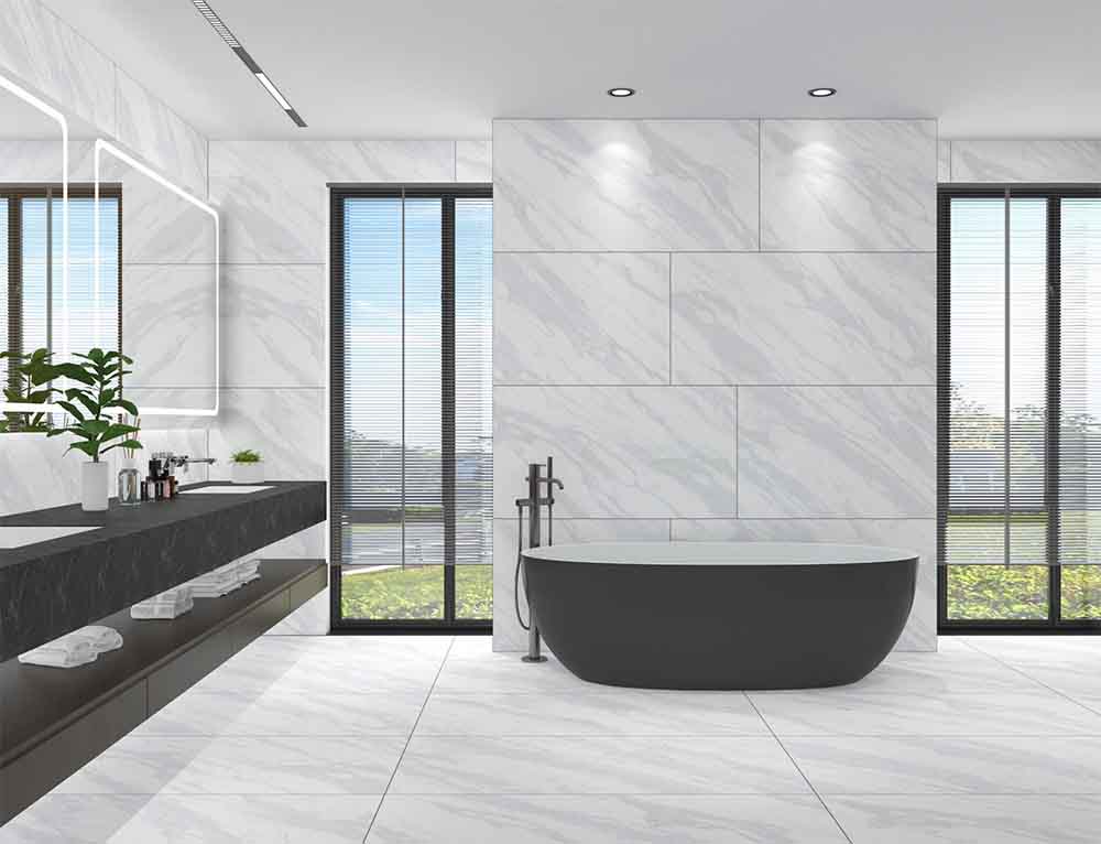 Gạch Đồng Tâm 60x120 được ứng dụng linh hoạt từ hành lang công trình công cộng đến không gian phòng tắm, nhà vệ sinh – mang lại vẻ đẹp bền vững và tinh tế