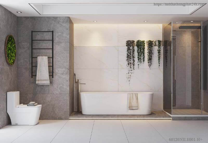 Gạch 60x120 Đồng Tâm NILE001-H+ vân đá sang trọng, men mờ chống trơn, kháng khuẩn hiệu quả