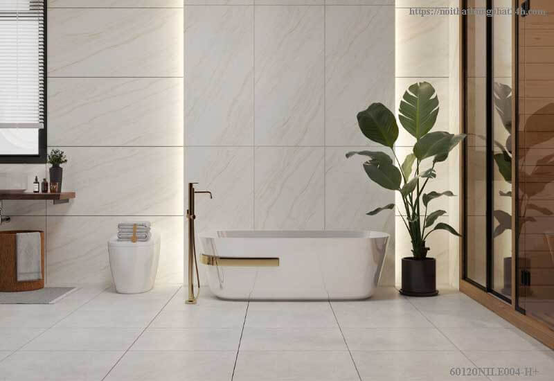 Gạch Đồng Tâm 60120NILE004 nổi bật với độ bền cao, thiết kế sang trọng, khả năng kháng khuẩn, thi công dễ dàng và tiết kiệm chi phí sử dụng lâu dài