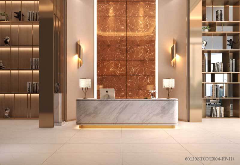 Gạch Đồng Tâm 60x120 STONE004-FP-H+ – Vân đá sắc nét, tông nâu đỏ ấm áp, men bóng sang trọng, phù hợp từ không gian sống đến công trình công cộng cao cấp