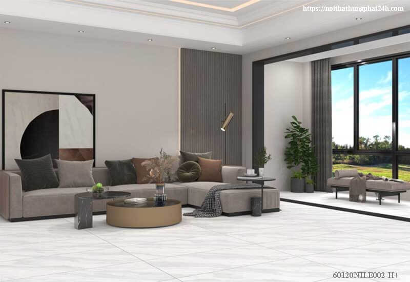 Gạch Đồng Tâm 60x120 NILE002-H+ lát nền, ốp tường phòng khách, bếp, ngủ, sảnh và công trình công cộng hiện đại