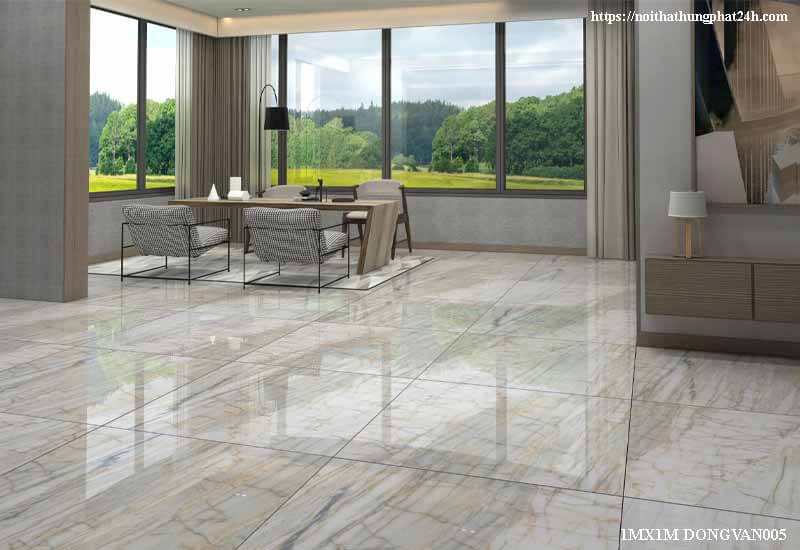 Gạch lát nền 1000x1000 Đồng Tâm DONGVAN005-FP-H+ là lựa chọn lý tưởng nhờ thiết kế hiện đại, chất lượng bền bỉ, khả năng kháng khuẩn và tính thẩm mỹ cao cho mọi công trình