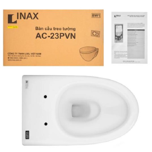 Chi tiết bồn cầu Inax Ac-23pvn treo tường