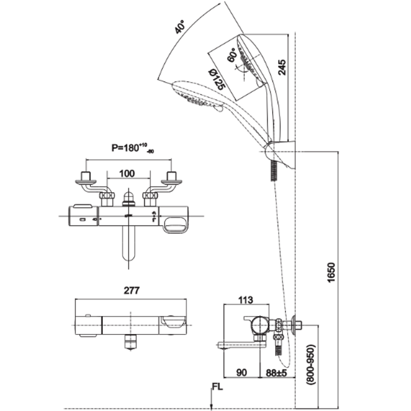 Vòi sen tắm nhiệt tự động Inax BFV-7145T-3C