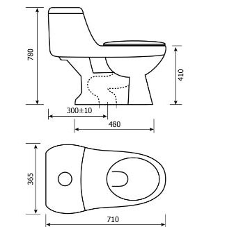 Bồn cầu 1 khối Hảo Cảnh 1016
