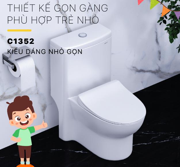 Bồn cầu trẻ em Caesar có kích thước nhỏ gọn, phù hợp với chiều cao của trẻ em