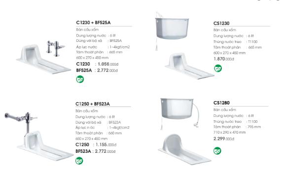 Bồn cầu xổm Caesar thường được sử dụng trong các nhà vệ sinh công cộng