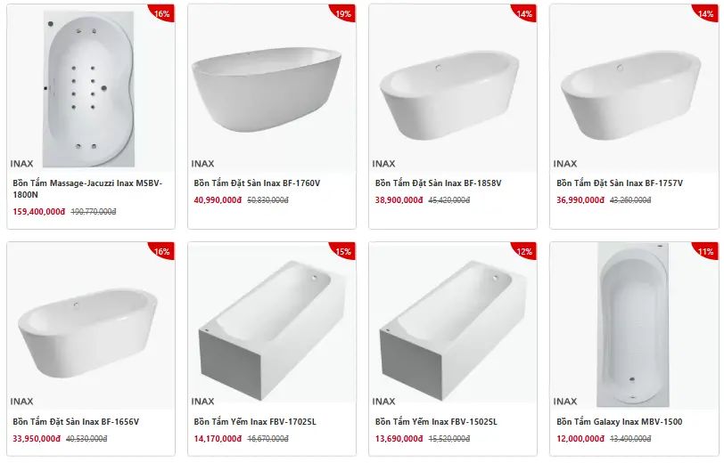 Bồn tắm INAX sang trọng tại Nội Thất Hưng Phát