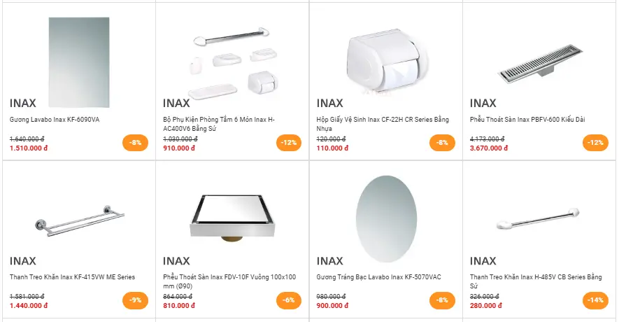 Phụ kiện phòng tắm INAX đồng bộ với thiết bị vệ sinh