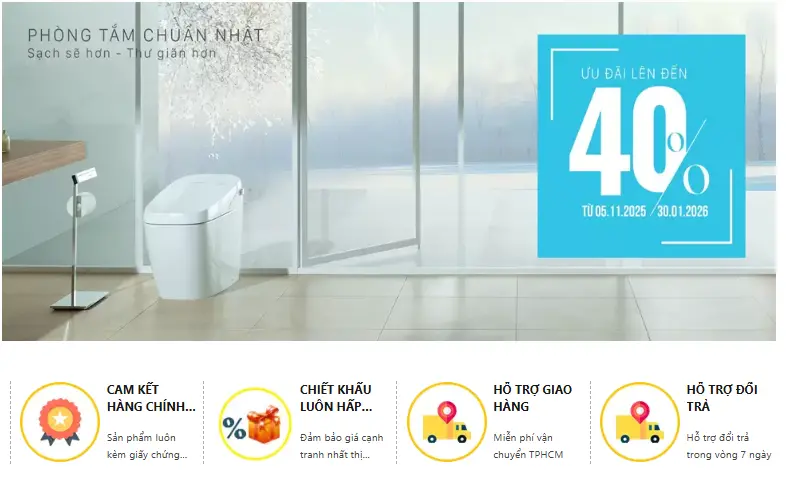 Thiết bị vệ sinh INAX chính hãng tại Nội Thất Hưng Phát, Quận 6