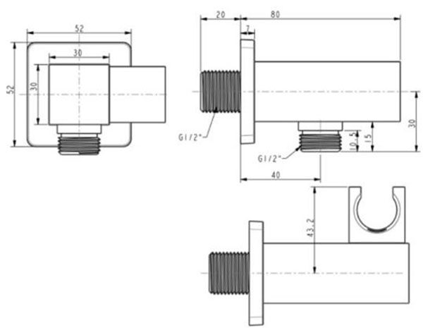 Bản vẽ gác tay sen American FFAS9143