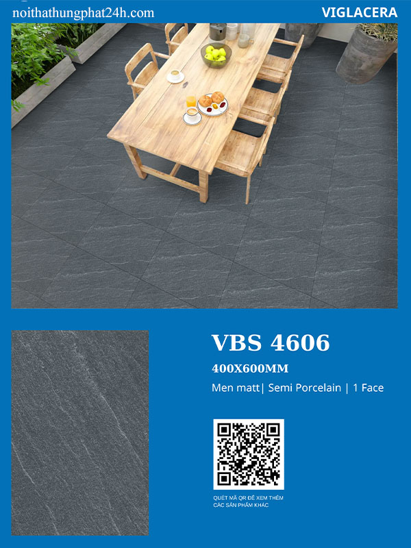 Phối cảnh gạch lát sân vườn 40x60 Viglacera VBS4606