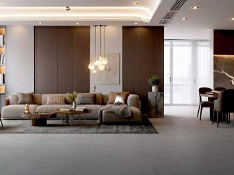 Phối cảnh gạch ốp lát 100x100 Đồng Tâm 100BARI002-H+