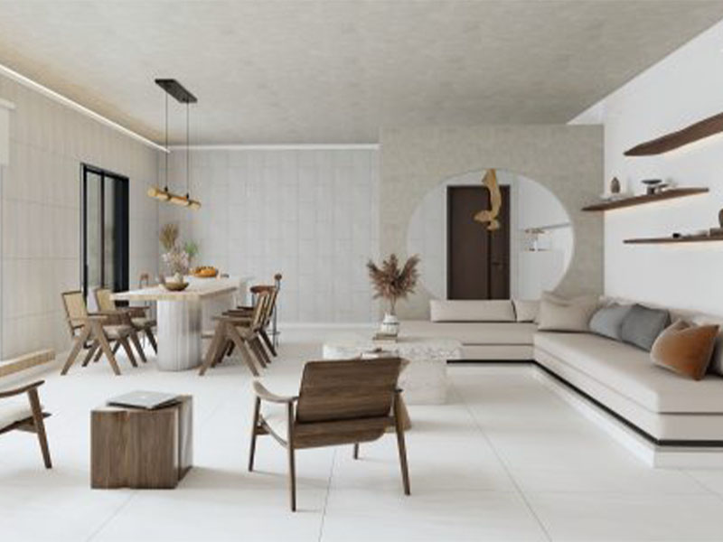 Phối cảnh gạch 100x100 lát nền Đồng Tâm 100MOMENT001-H+