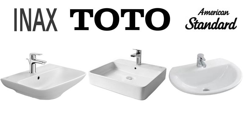 Chậu rửa mặt lavabo cao cấp từ thương hiệu Inax, Toto, American standar chính hãng chất lượng tại Nội Thất Hưng Phát
