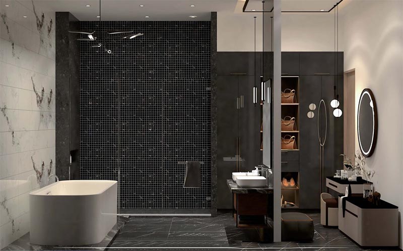 Nên chọn diện tích không gian phòng tắm thích hợp với lavabo để đảm bảo sự cân đối và thoải mái khi sử dụng