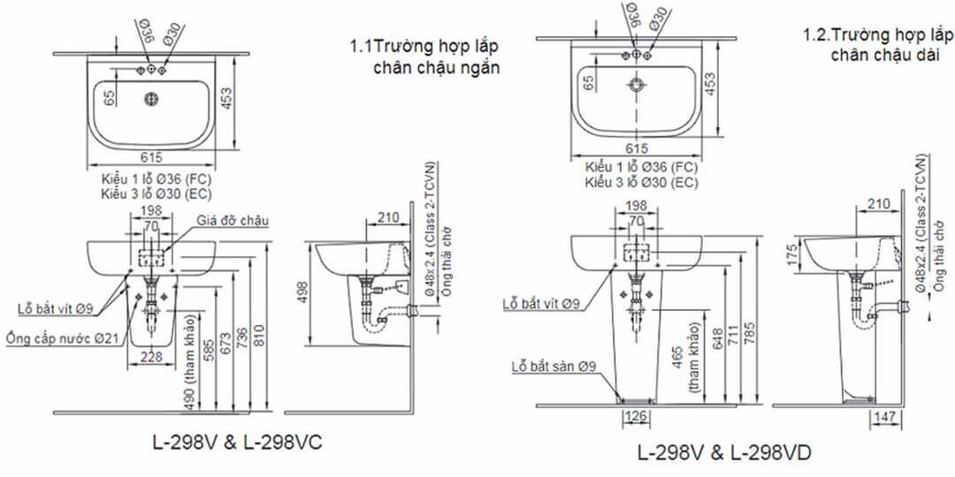 lavabo inax treo tường- Tham khảo bản hướng dẫn lắp đặt lavabo Inax L-298V