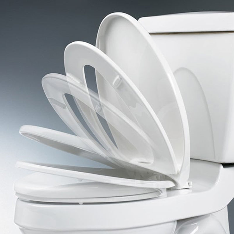 Nắp bồn cầu rơi êm sử dụng cơ chế giảm chấn, giúp nắp đóng từ từ không gây ra tiếng ồn lớn