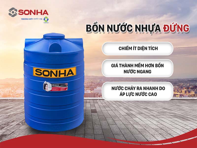 Bồn nước nhựa Sơn Hà được ưa chuộng nhờ tính bền bỉ, chất liệu an toàn, không gây độc hại cho nguồn nước