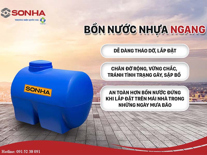 Bồn nước nhựa Sơn Hà sử dụng hạt nhựa nguyên sinh LLDPE nhập khẩu, không tạp chất, không tái chế, an toàn để chứa nước sinh hoạt