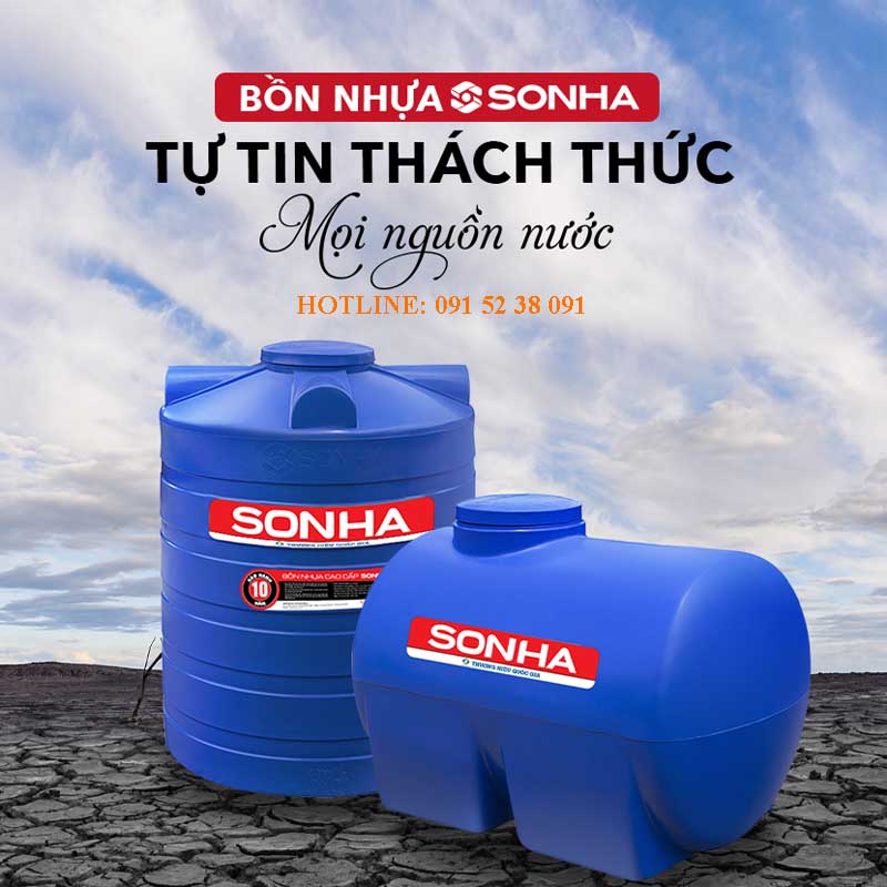 Bồn nước nhựa Sơn Hà được làm từ nhựa nguyên sinh cao cấp, đảm bảo an toàn vệ sinh