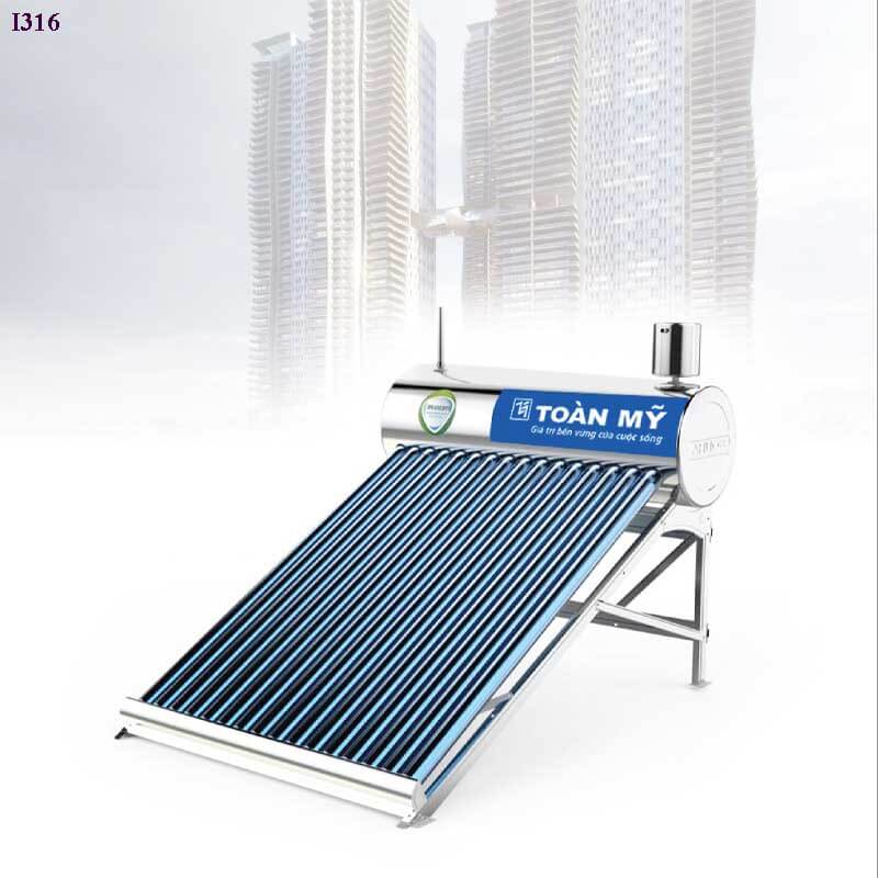 Máy nước nóng năng lượng mặt trời Toàn Mỹ Inox 316 được nâng cấp với inox SUS 316, loại vật liệu cao cấp hơn với khả năng chống ăn mòn vượt trội