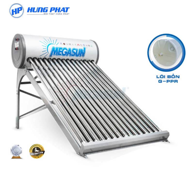 Bình nước nóng Megasun G-PPR sử dụng lõi bồn nhựa PPR thích hợp cho khu vực có nguồn nước nhiễm phèn hoặc tác động từ nước mặn