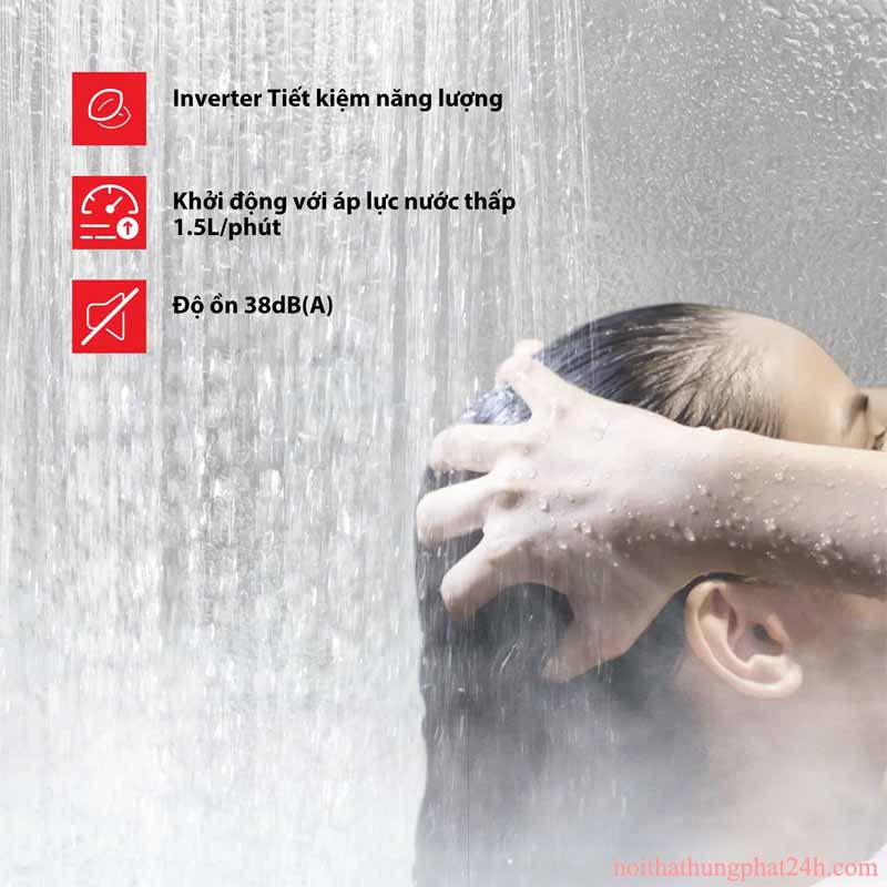 Máy nước nóng trực tiếp Toshiba TWH-45EMCPVN(K)-CB tích hợp bơm DC siêu êm không gây tiếng ồn