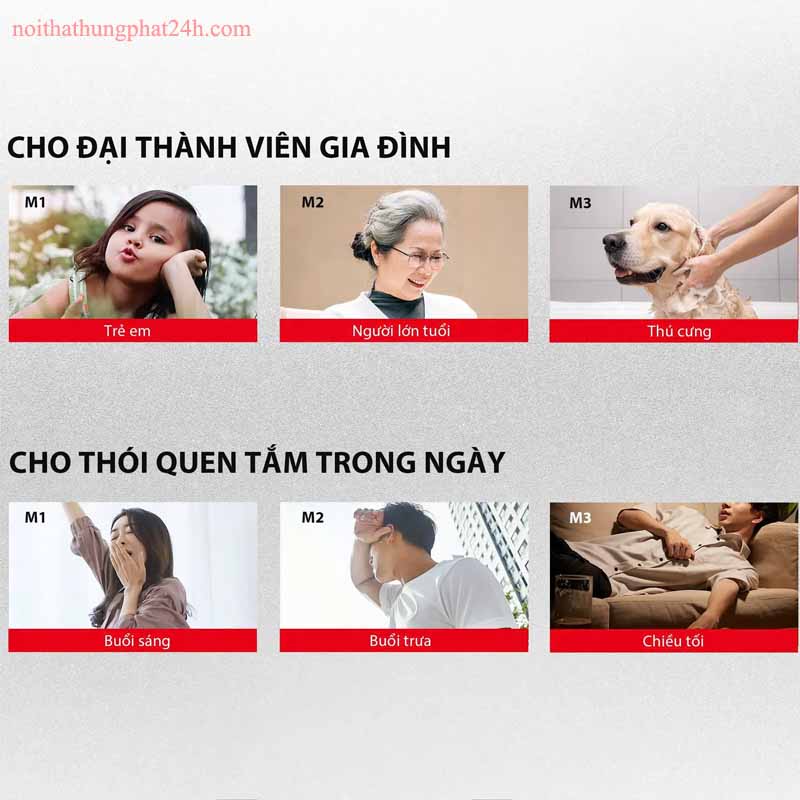 Máy nước nóng trực tiếp Toshiba TWH-45EMCPVN(K)-CB có 3 chế độ nhiệt tùy ý M1, M2 và M3