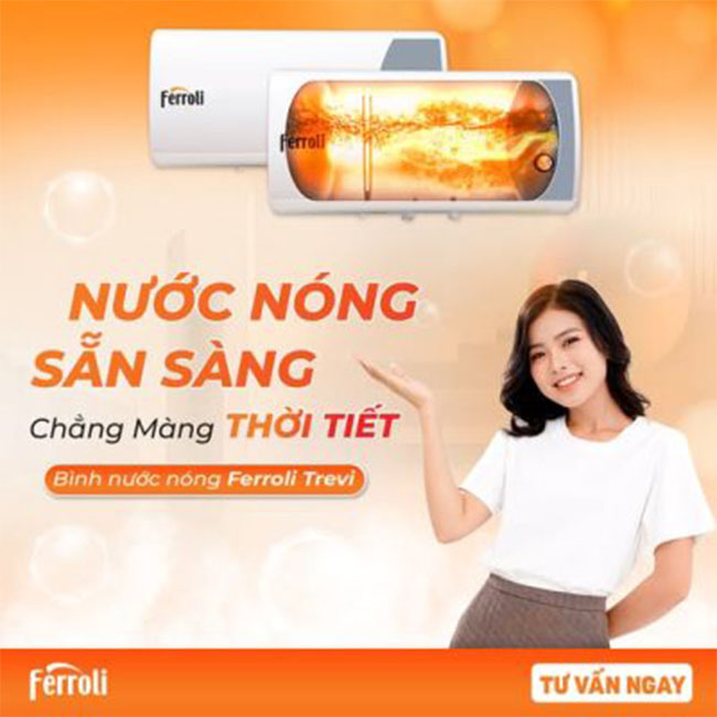 ​​​​​​​​​​​​​​Bình nước nóng Ferroli 20L được trang bị công nghệ làm nóng nhanh, tiết kiệm điện hiệu quả