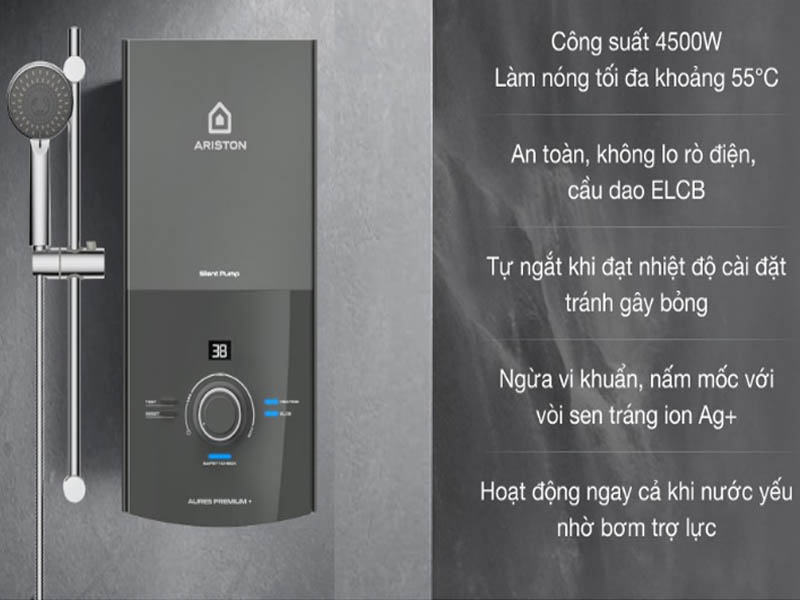 Ưu điểm nổi bật máy nước nóng trực tiếp Ariston