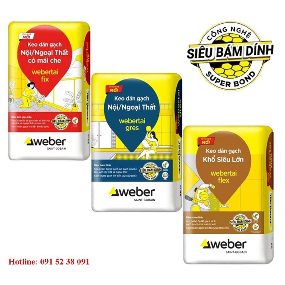 Keo dán gạch Weber là dòng sản phẩm keo dán gạch cao cấp gốc xi măng