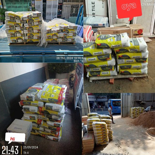 Keo dán gạch weber tai vis màu xám