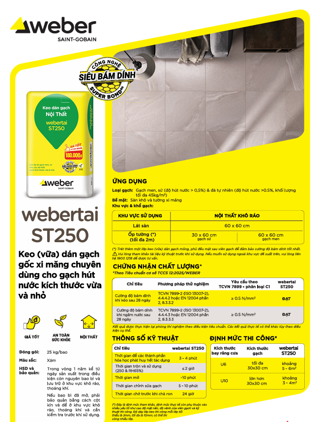 Keo dán gạch WeberTai ST250