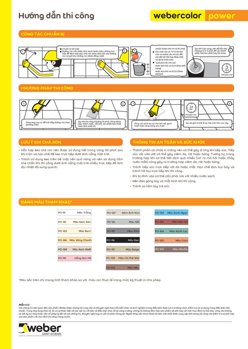 Keo chà ron weber color power po15 màu nâu đỏ