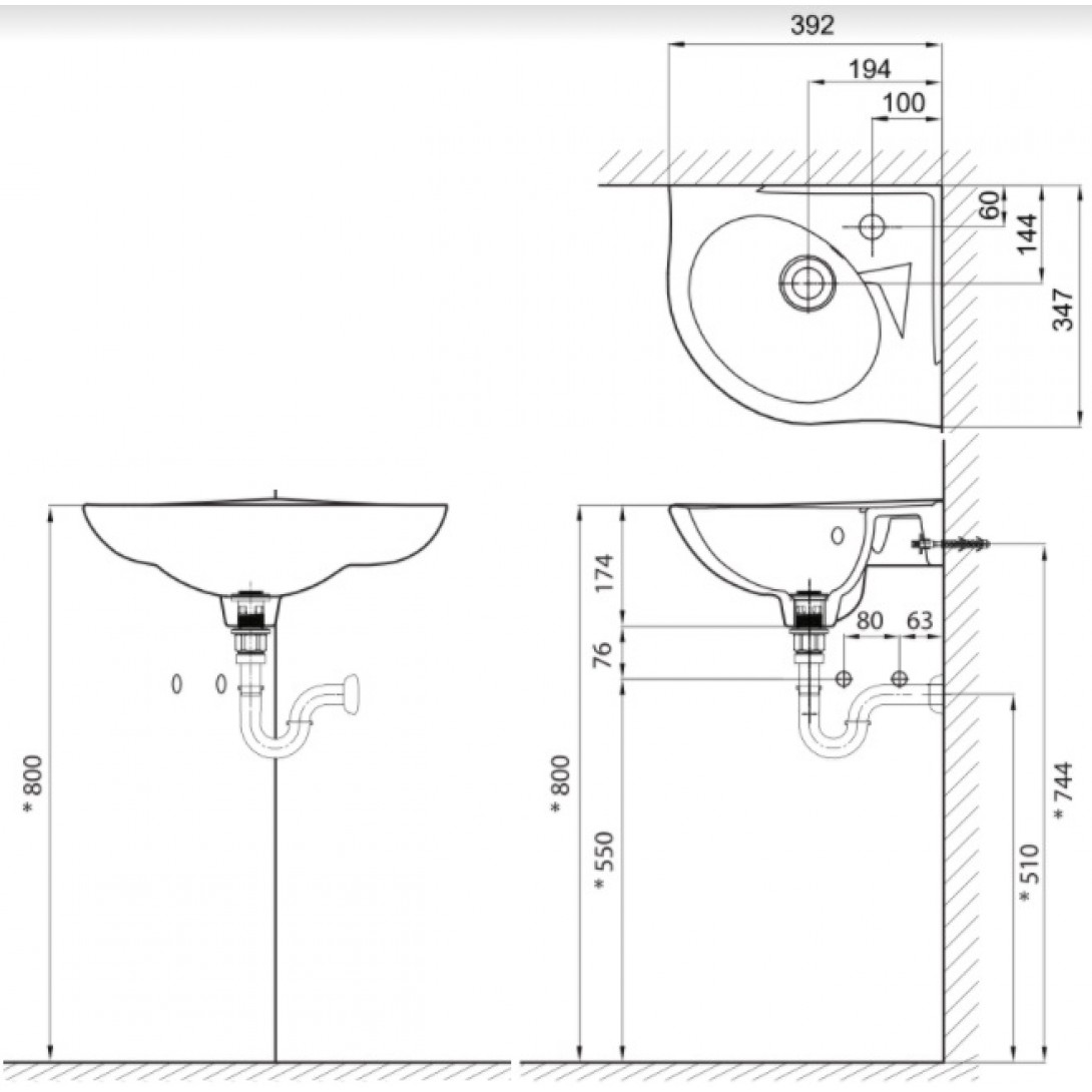 Chậu rửa mặt lavabo góc Inax L-281V