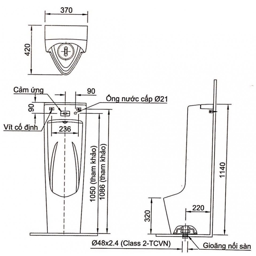 Chậu rửa mặt lavabo treo tường **INAX AFU‑600VAC 